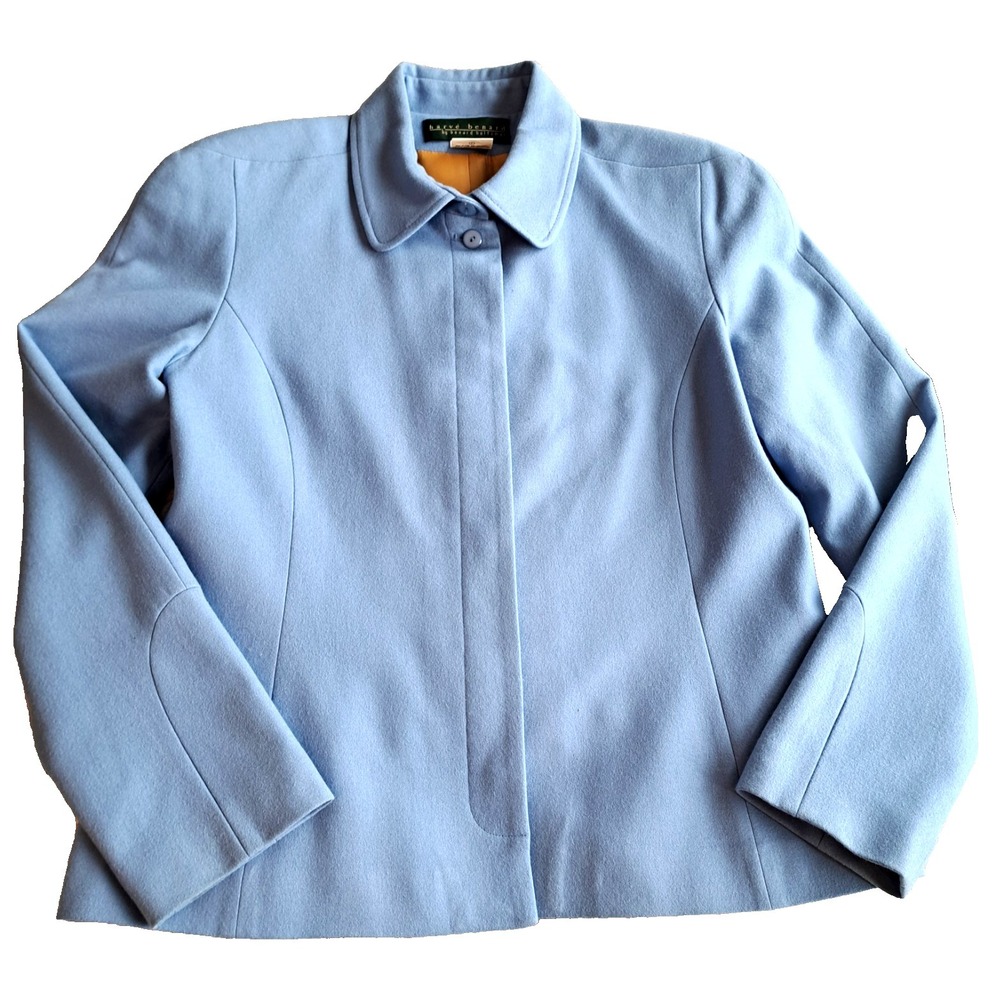 Vtg Harve Benard Holtzman Blazer Women's 12 Wool Blend Light Blue Ukraine - Picture 4 of 10